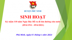 Phú Ninh: Sinh hoạt chủ điểm Kỷ niệm 110 năm Ngày Bác Hồ ra đi tìm đường cứu nước (05/6/1911 - 05/6/2021