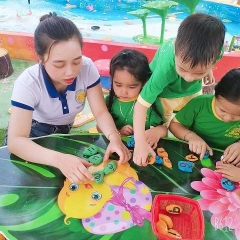 ĐVTN Tam Đại góp sức nhỏ vào công trình thanh niên tại trường Mẫu giáo Bình Minh